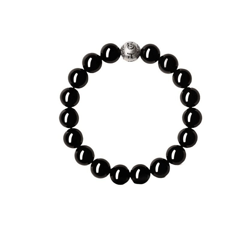 Putuo Mountain Obsidian Proverbs Bracelet 8mm 1 box