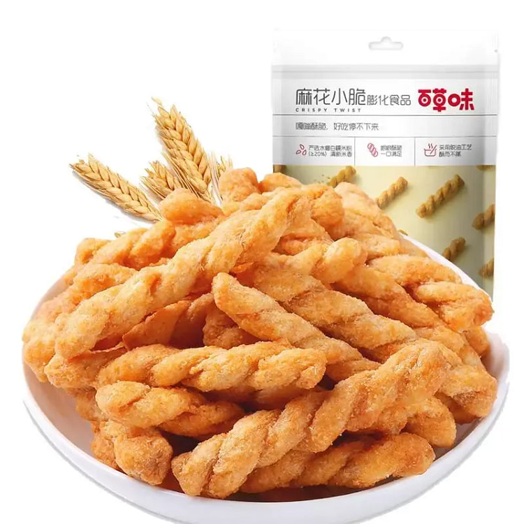 百草味麻花小脆120g甜辣味下午茶办公室休闲零食 120 克