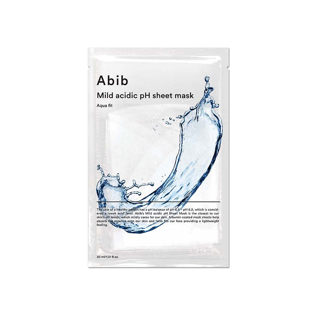 Abib Mild Acidic pH Sheet Mask Aqua Fit- 1 Box of 10 Sheets 30 ml