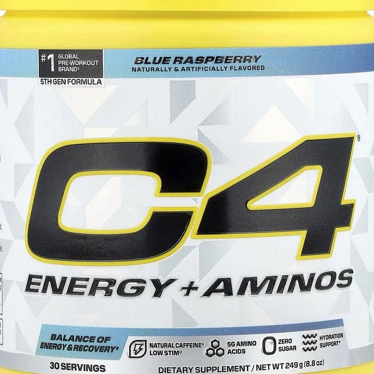 C4 Energy + Aminos, Blue Raspberry, 8.8oz (249g) 1 pack
