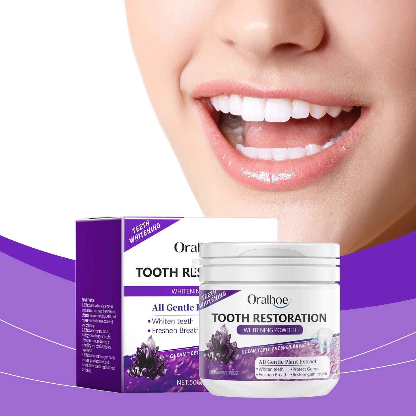 Oralhoe Purple Tooth Powder 50g 50 g