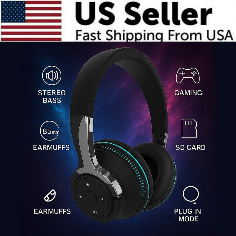 Wireless Bluetooth 5.1 Headphones Over Ear 1 case