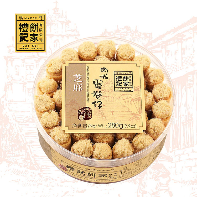 饼家礼记 芝麻肉松蛋卷仔海苔杏仁饼干零食280g