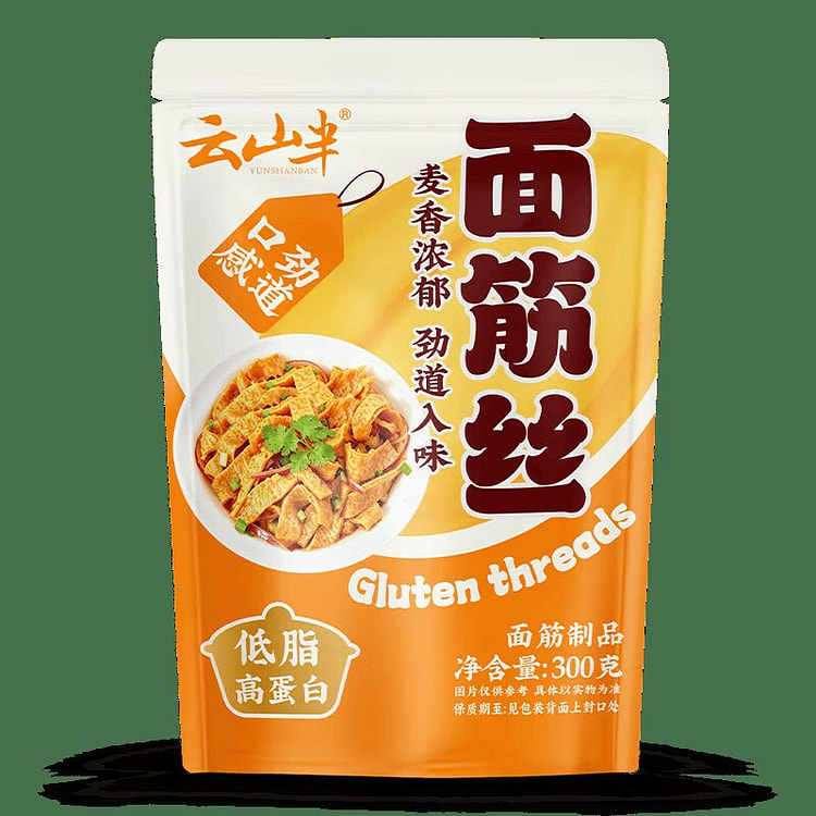 云山半面筋丝 干面筋低脂凉拌火锅食材麻辣烫配菜 300 克