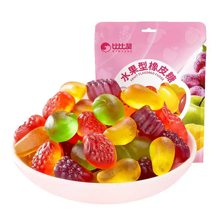 比比赞水果型橡皮糖225gQ弹软糖果混合口味 225 克