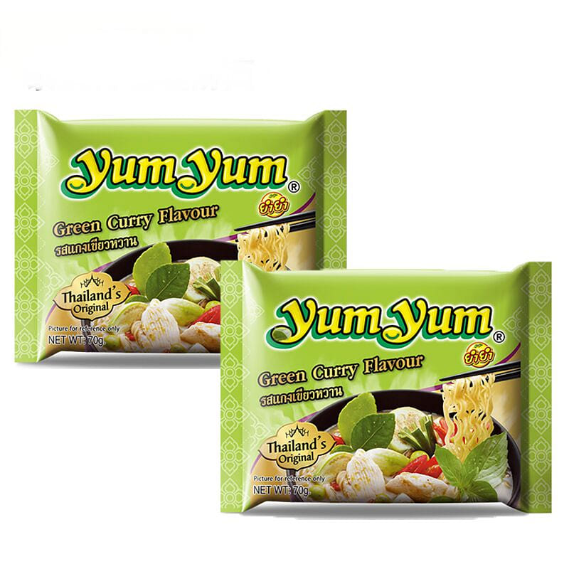 YumYum Thai Green Curry Noodles 70g x2 140 g