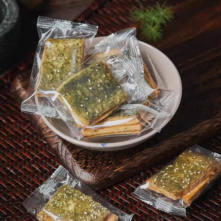 宁波特产苔菜千层饼海苔千层饼海苔芝麻薄脆饼250g