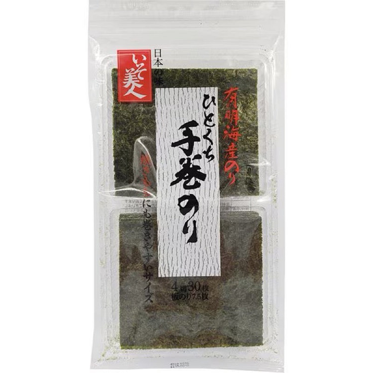 Isobijin Ariake Sea Temaki Nori 4-Cut 30 Sheets 1 each