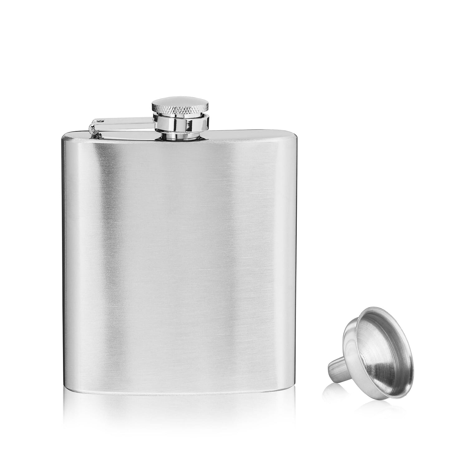 True Silver Flask – Stainless Steel Flask with Screw Top for Alcohol – Liquor Flask for Men or Flask for Women – 6oz Set of 1 6 oz