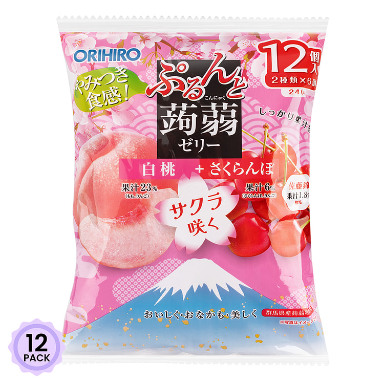 ORIHIRO-Sakura Konjac Jelly (White Peach + Cherry [Limited Time Only]) 240g