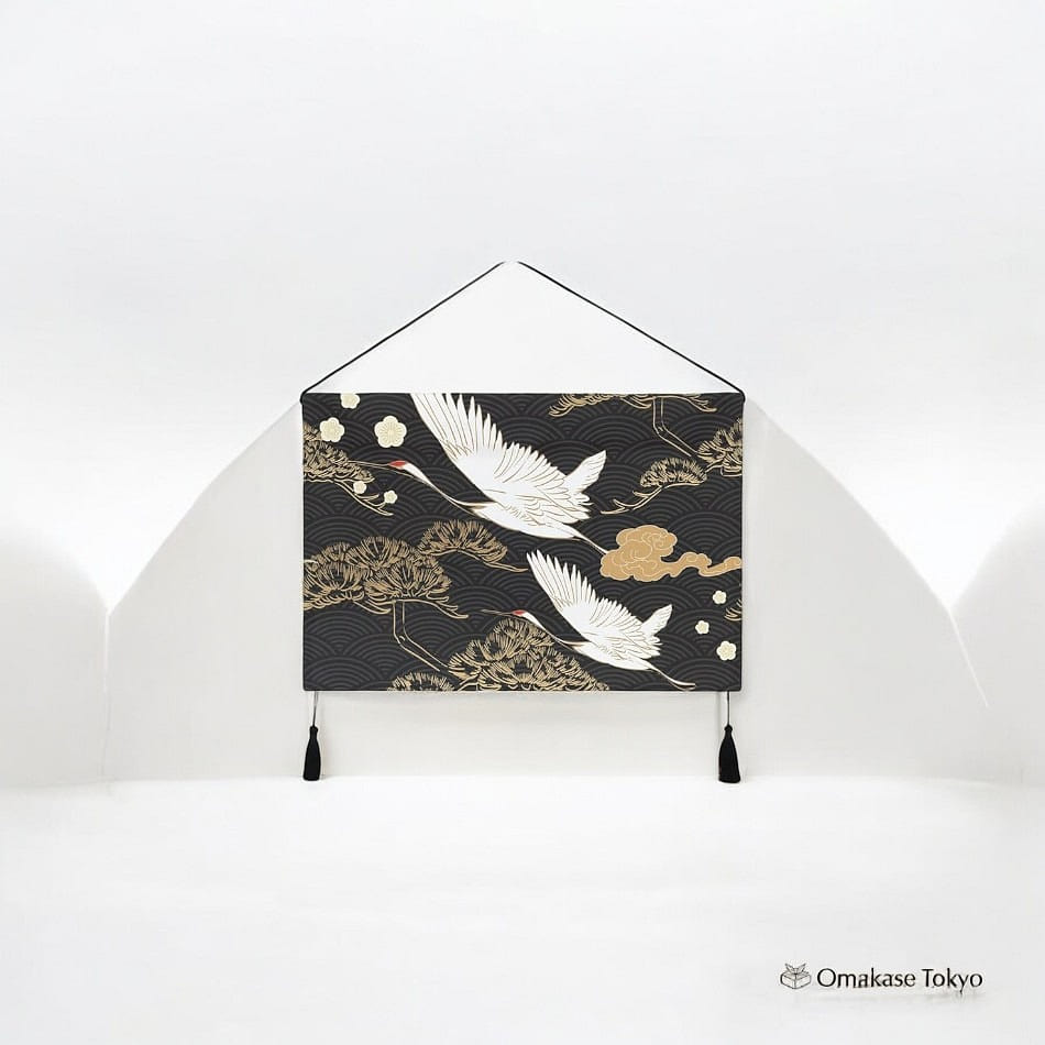 Japanese Style Crane & Vine Tapestry Wall Scroll 9 500 g