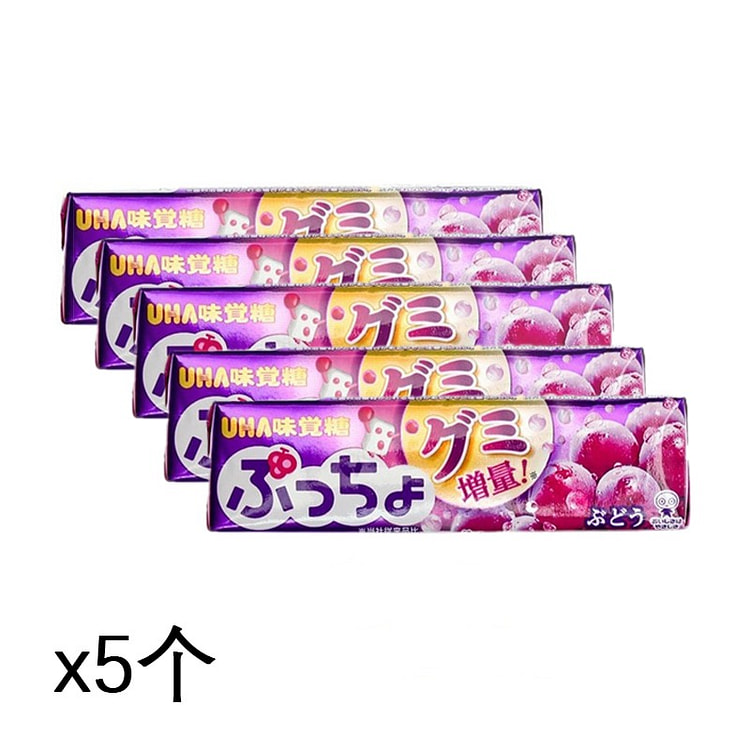 UHA 味觉糖软糖 葡萄味 10粒x5个