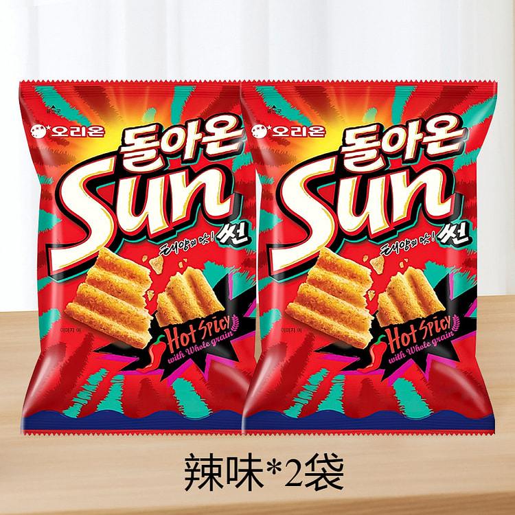 好丽友太阳玉米片辣味薯片膨化 70g*2袋