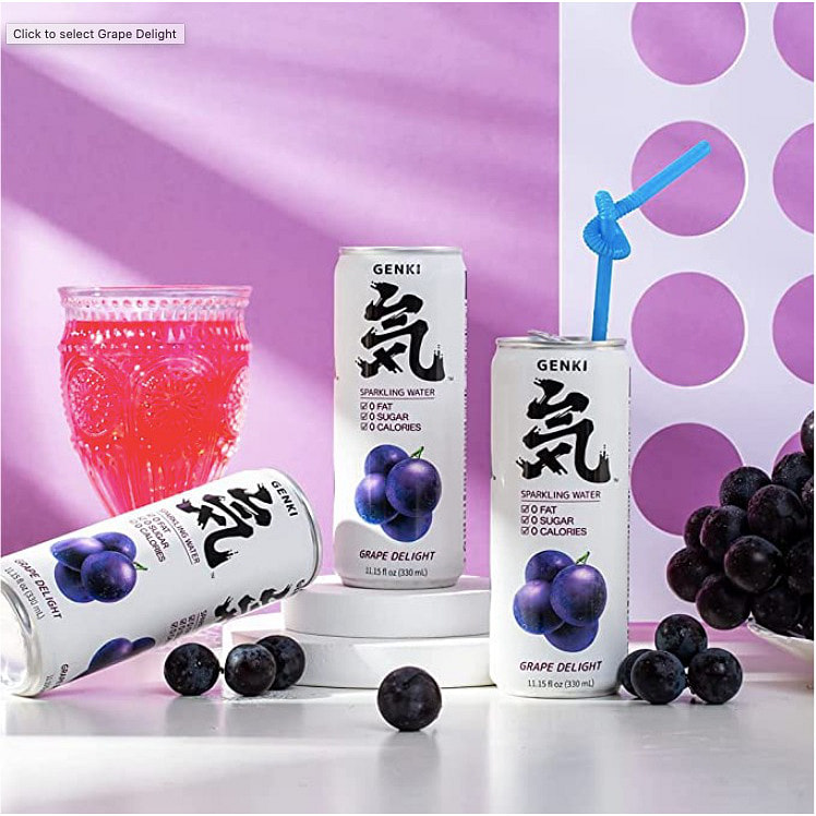 Genki Forest Sparkling Water, Grape Delight Flavor 6pk Weee!