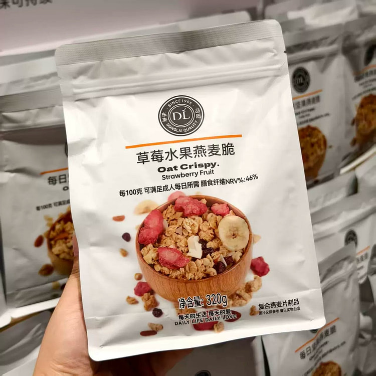 胖东来草莓水果燕麦脆320g*1袋冲泡即食正品代购 320 克