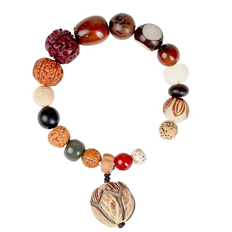 普陀山 十八籽手串佛珠文玩 好运莲莲14-17厘米 1 盒