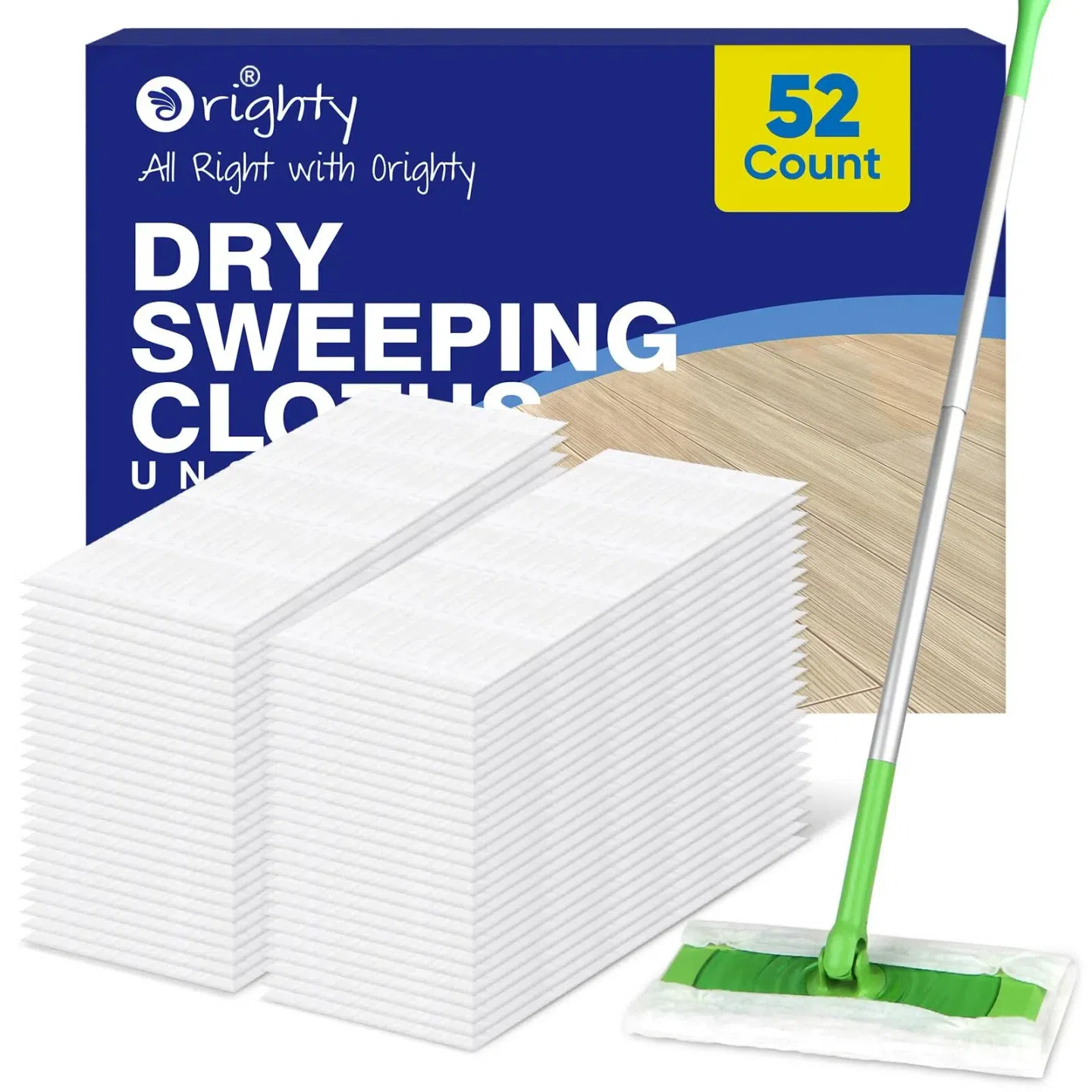 Dry Sweeping Cloths, Mop Pads Refills Compatible 52 count