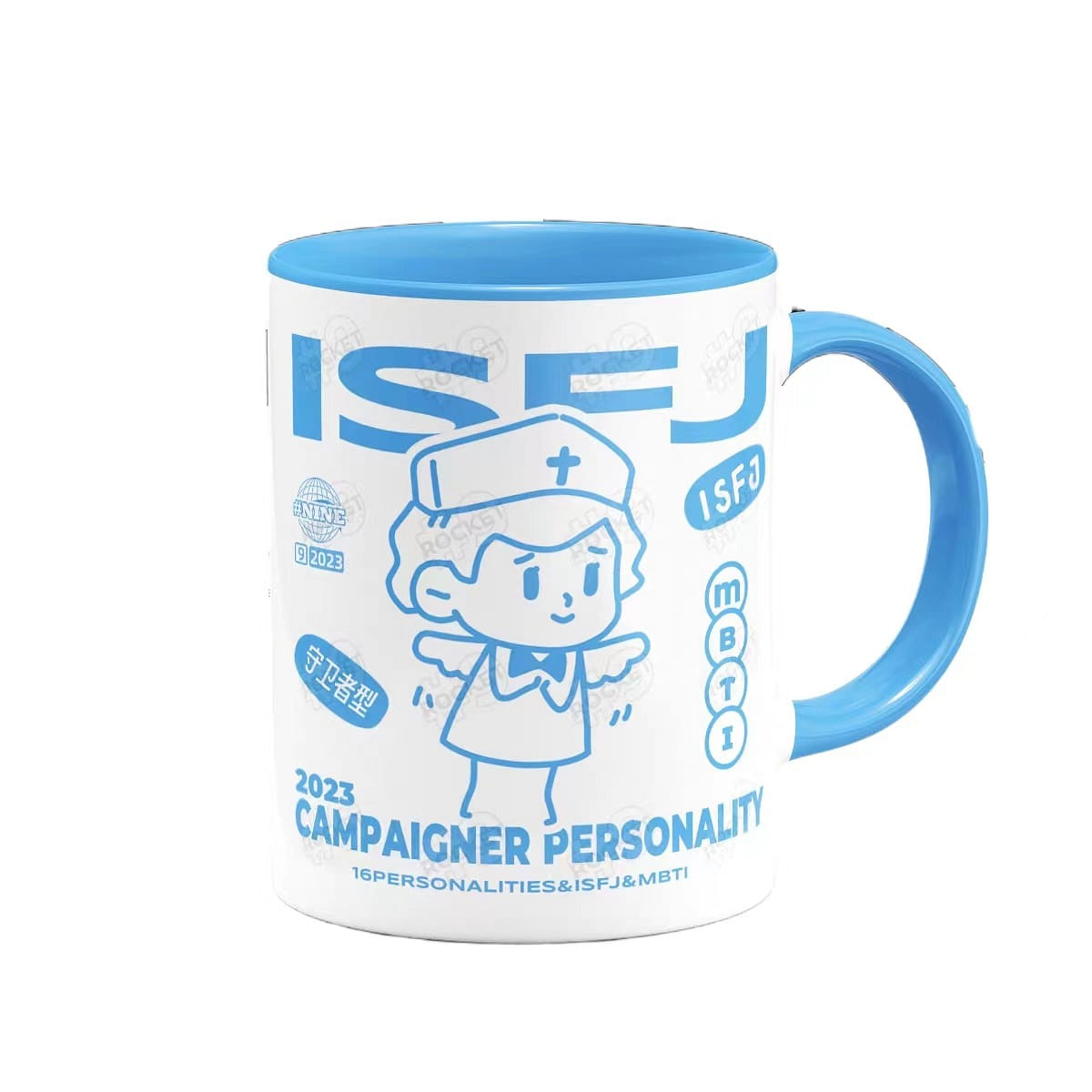 MBTI 16 Personality Series Ceramic Mug Colours Mug-350ML Blue ISFJ 1 each