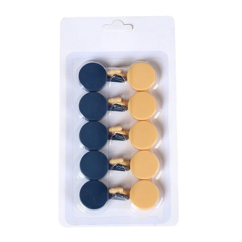 Wall Small Hooks, No-Drill Traceless Hooks, Hooks for Keys-blue+yellow 1 each