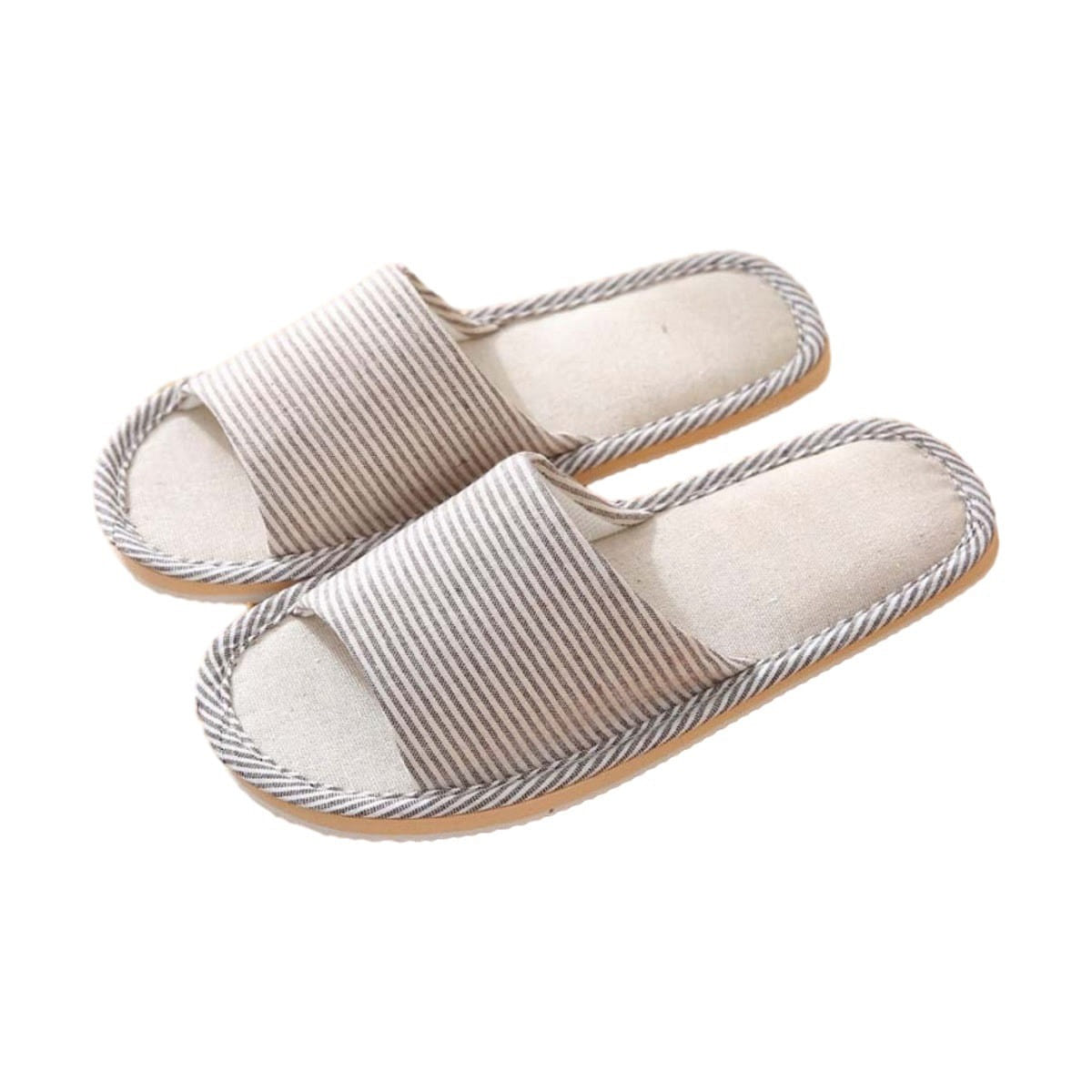 Linen slippers coffee color for 42-43 1 pack