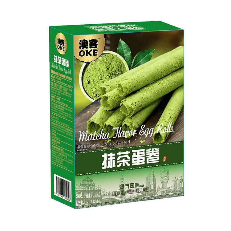 OKE Matcha Egg Rolls 160g 1 box