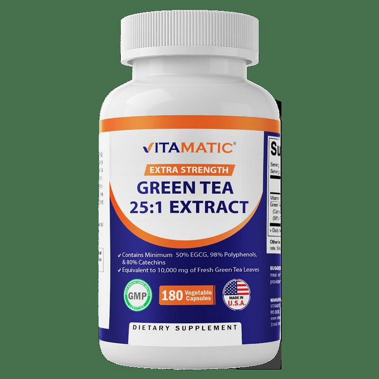 Green Tea Extract with Vitamin C - 180 Veg Capsule