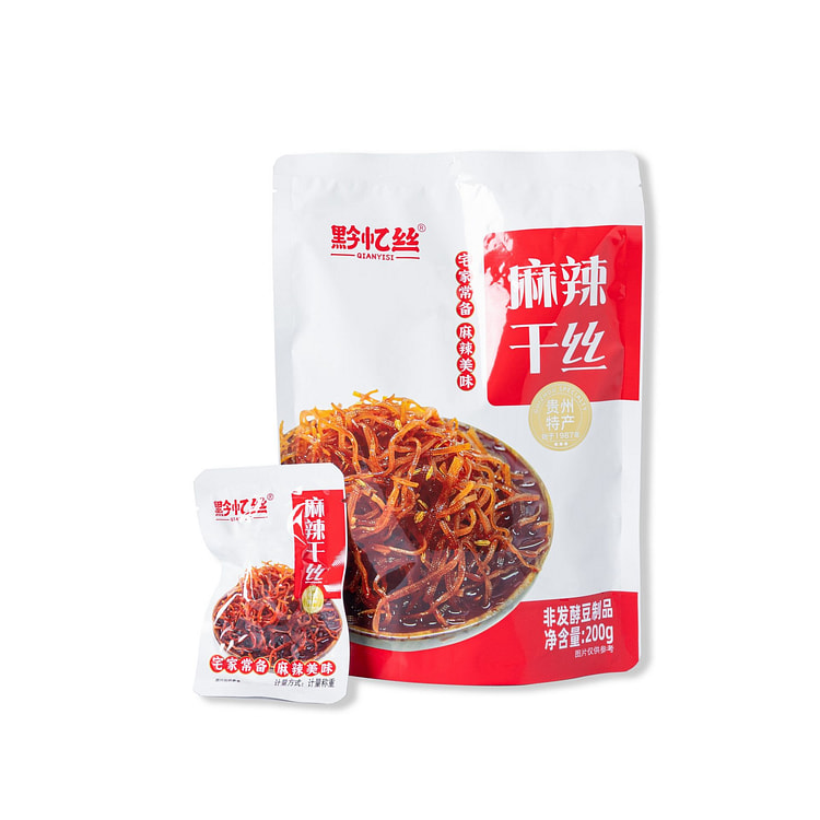 黔忆丝 贵州麻辣干丝 休闲小吃零食 即食豆腐干丝 200 克