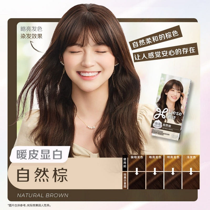 Kao Liese Foam Hair Dye, Natural Brown, Single Box 1 box
