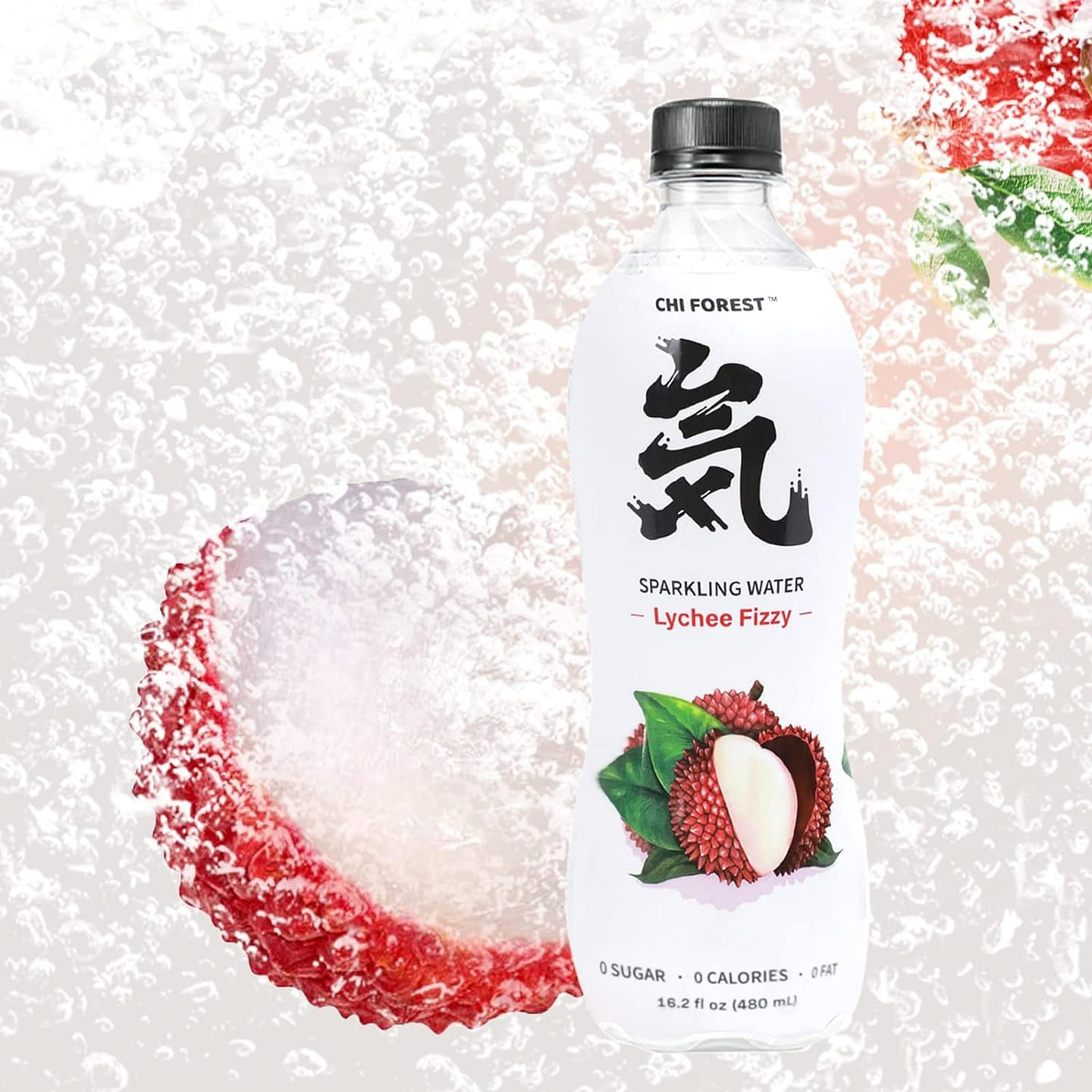 Genki Forest Sugar-Free Sparkling Water, Lychee Fizzy Flavor 480 ml 480 ml