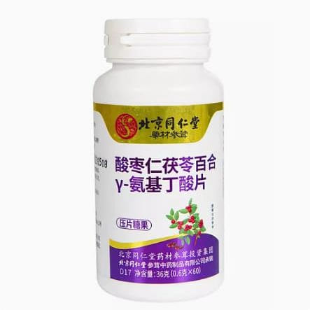 Sour Date Seed Poria Lily Gamma Aminobutyric Acid Tablet 36g(0.6gX60) 36 g