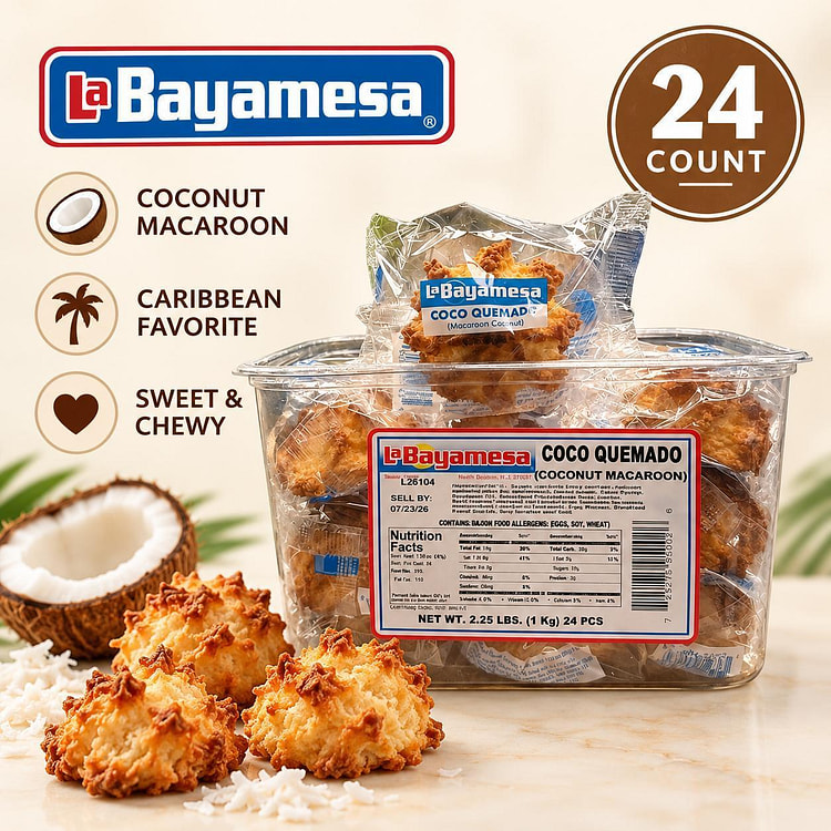 La Bayamesa Coconut Macaroons 24ct Tub 1 each