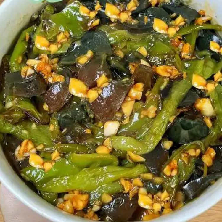夏日限定-擂皮蛋辣椒茄子