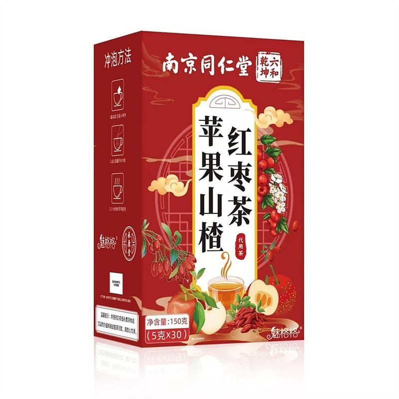 Apple, hawthorn, and red date tea, 5g x 30 packets 1 pack