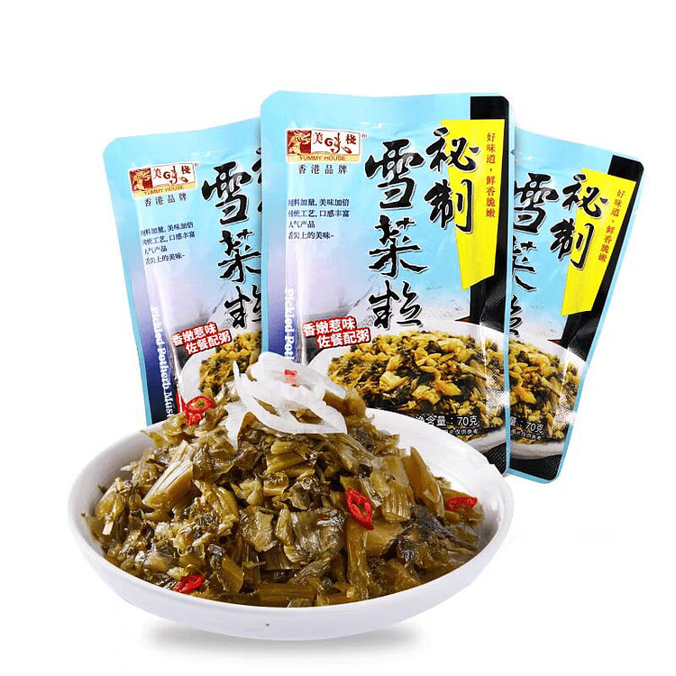 香港美味栈秘制雪菜粒 【3包】 香嫩惹味 210 克