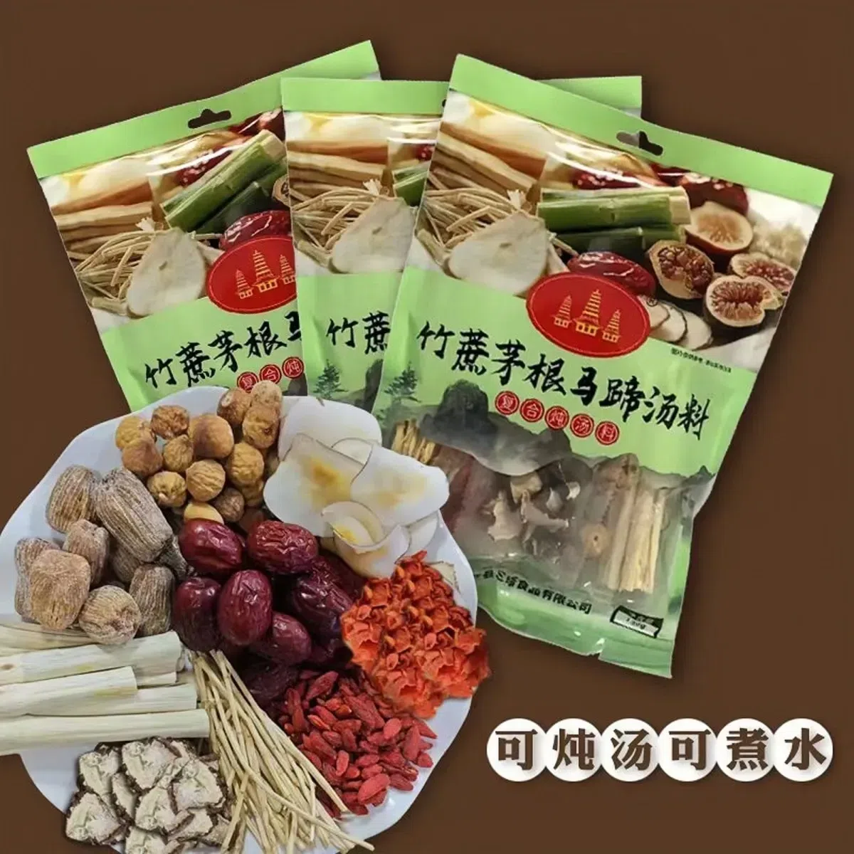 Horseshoe soup with bamboo cane and thatched roots 130 g