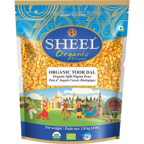 Organic Toor Dal / Split Pigeon Peas - 4 lbs (1.8 Kg) 1 each