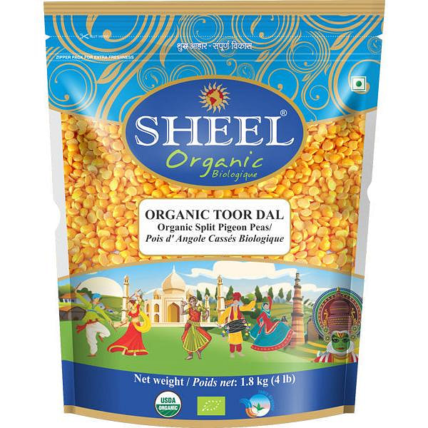 Organic Toor Dal / Split Pigeon Peas - 4 lbs (1.8 Kg)
