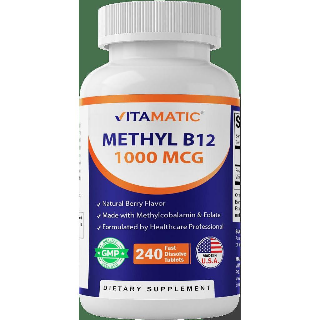 Methyl B12 1000 mg, Berry Flavor, 240 Tablets 1 each