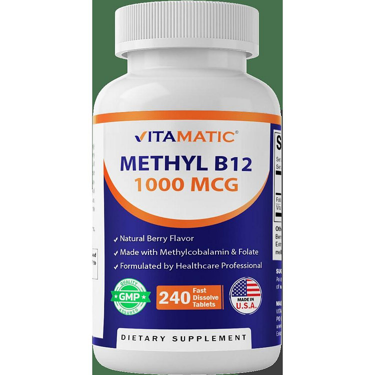 Methyl B12 1000 mg, Berry Flavor, 240 Tablets