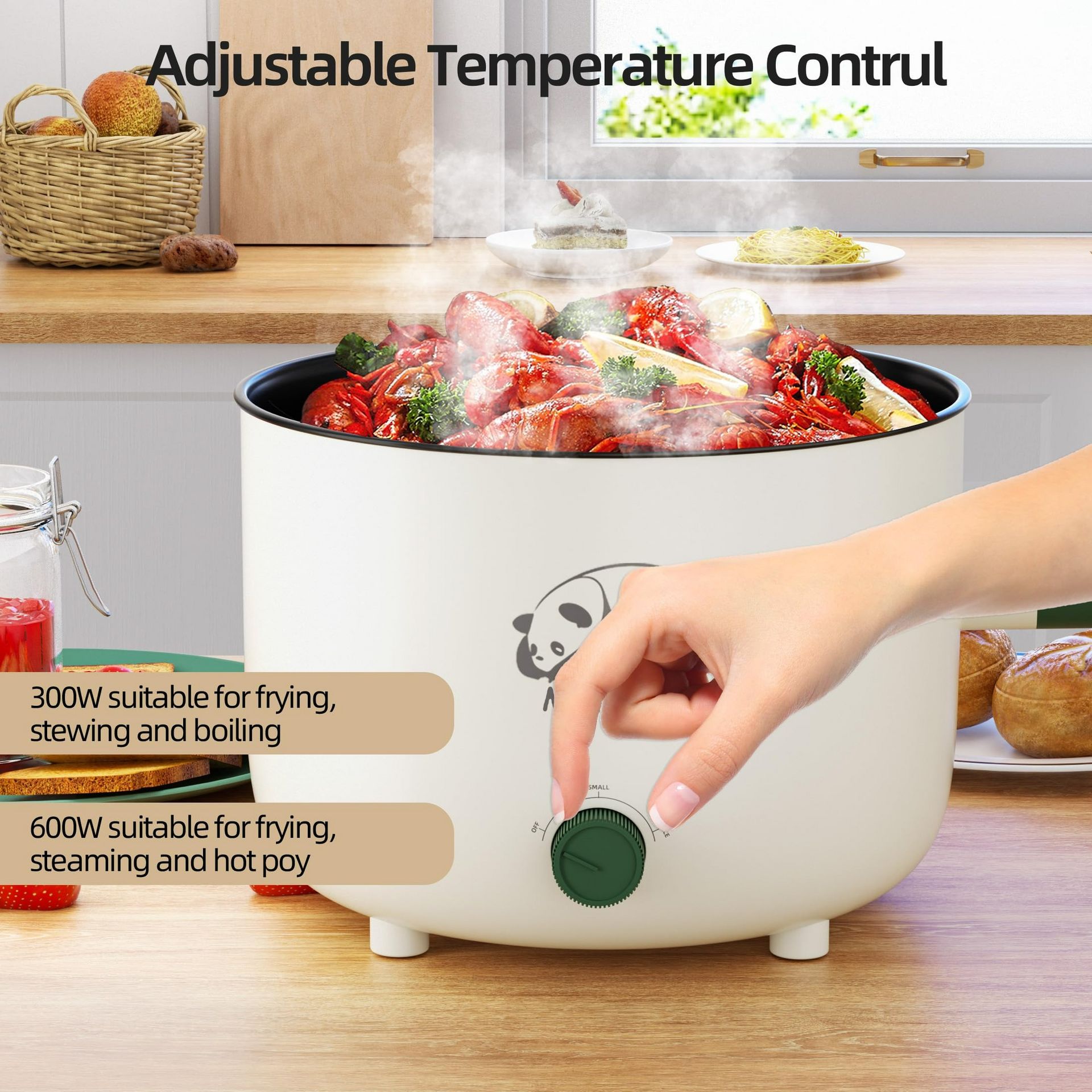 Get Electric Hot Pot with Steamer, Portable Nonstick Frying Pan