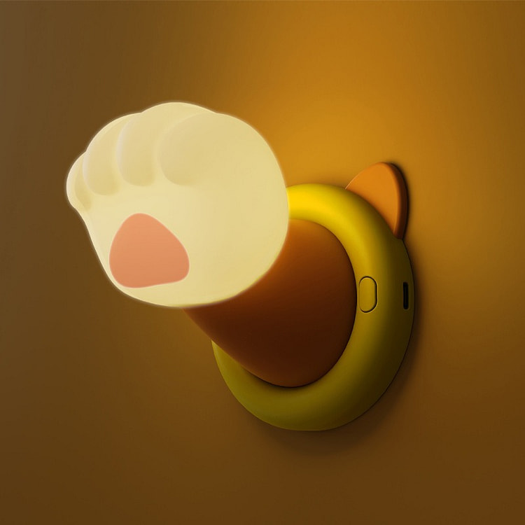 伸出圆手猫爪小夜灯拍拍灯 粉色1个 1 份