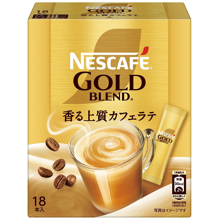 Nescafe金牌拿铁咖啡速溶冲饮棒 原味 18枚 1 个