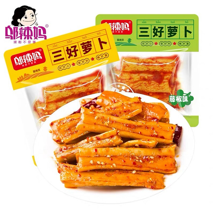 邬辣妈香辣味萝卜条湖南特产辣味零食开胃解腻小吃卤味 270 克