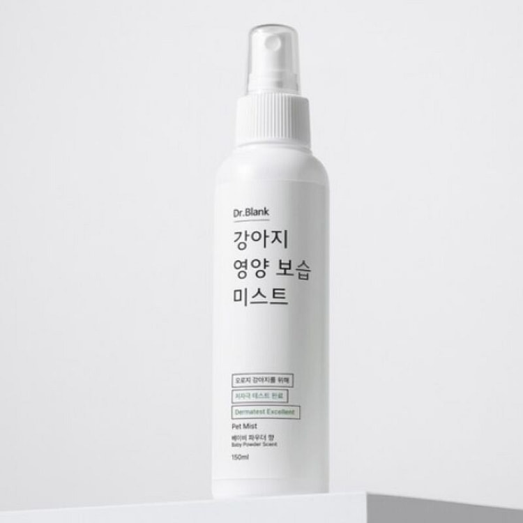 [한국 직배송] 닥터블랭크 강아지 영양보습 저자극 미스트 베이비파우더향 150ml, 1개