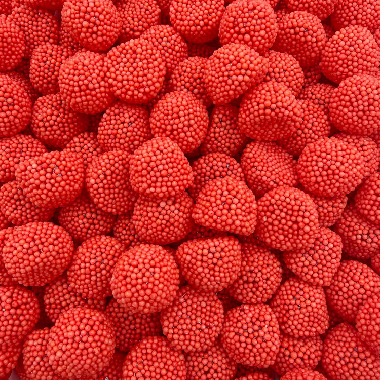 Brazilian Crunchy Gummy Drops Strawberry 5.5lb 1 each