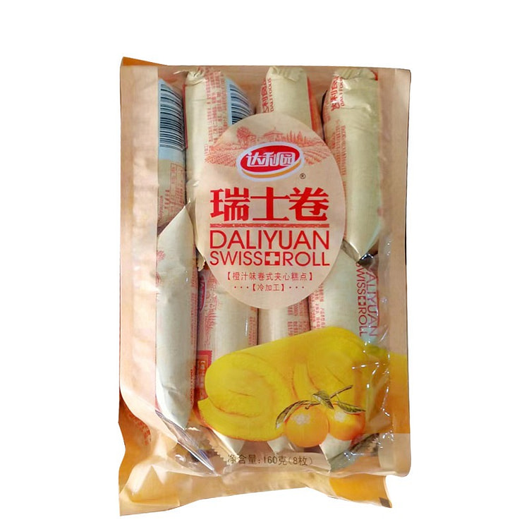 Daliyuan Orange Swiss Roll 160g/8pcs 1 pack