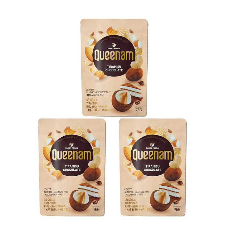 【Queenam】提拉米苏巧克力组合装 3x75克 3 个