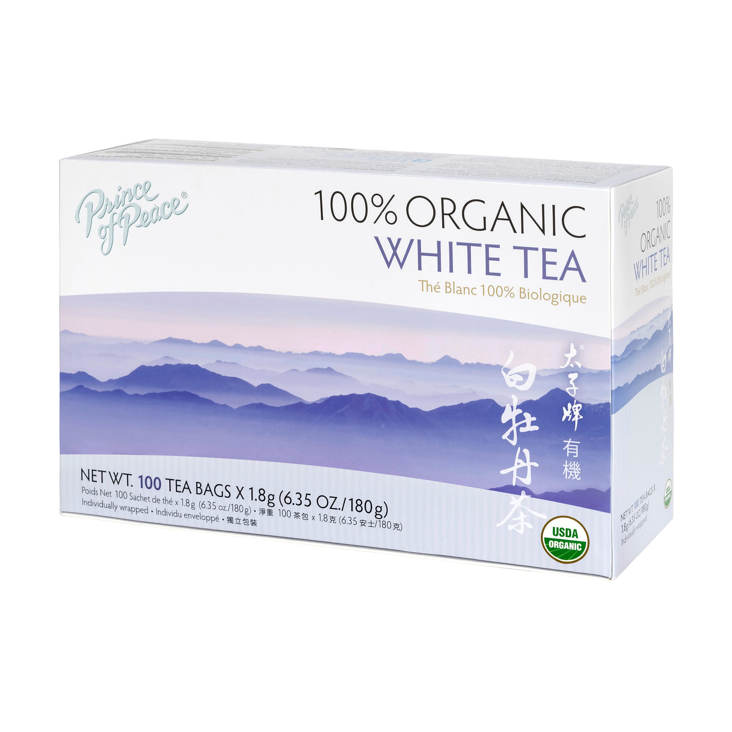 Prince of Peace Organic White Tea, 100 tea bags 1 케이스