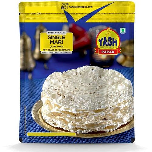 Yash Single Mari / Black Pepper Papad, 7 oz pack 7 oz