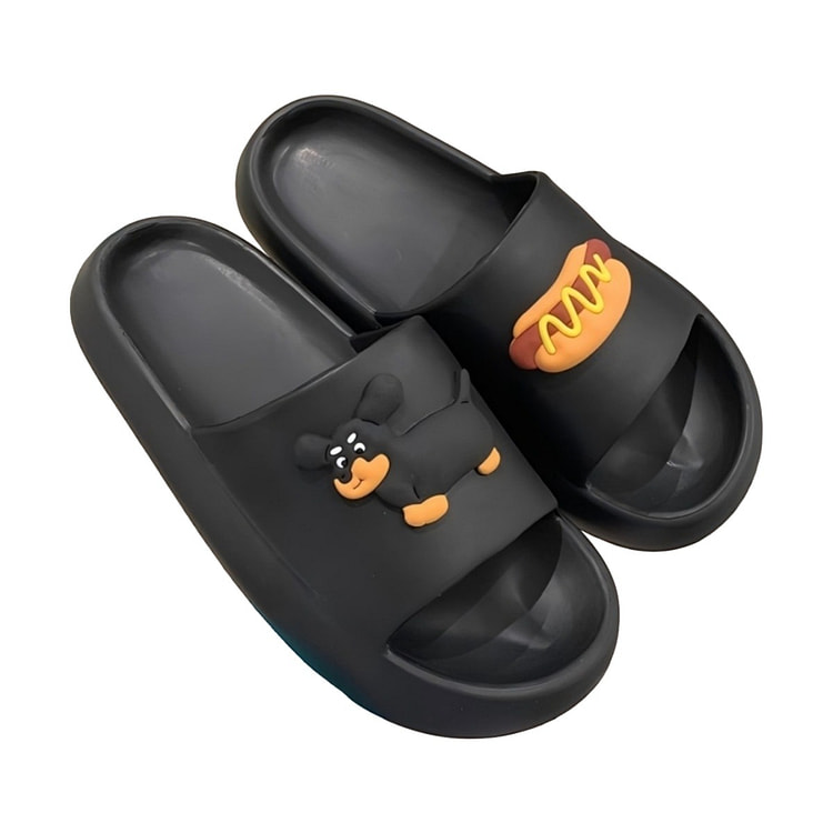 XXT 5529 Hot Dog Print Slippers Black 38/39 1 each